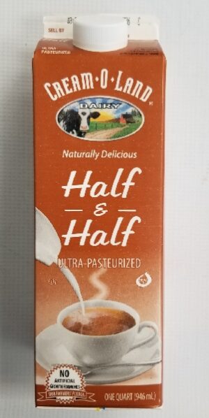 CREAM. O.LAND HALF AND HALF